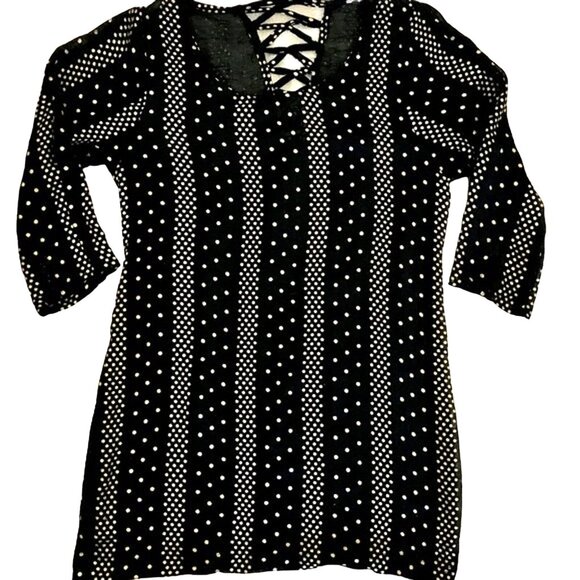 Ecote Urban Outfitters Sheer Black and Gold Polka Women's Tunic Size S Beach - Picture 1 of 11